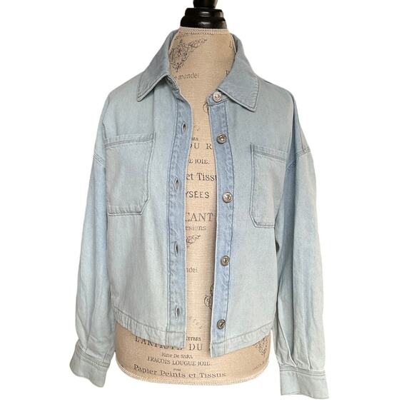 PAIGE Jackets & Blazers - Paige Women's Denim Cropped Jacket Conner Shacket Beaumont Size Medium NWT